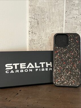 Stealth Carbon Fiber iPhone 13 Pro Max ForgedArmor™ - Ruby Red